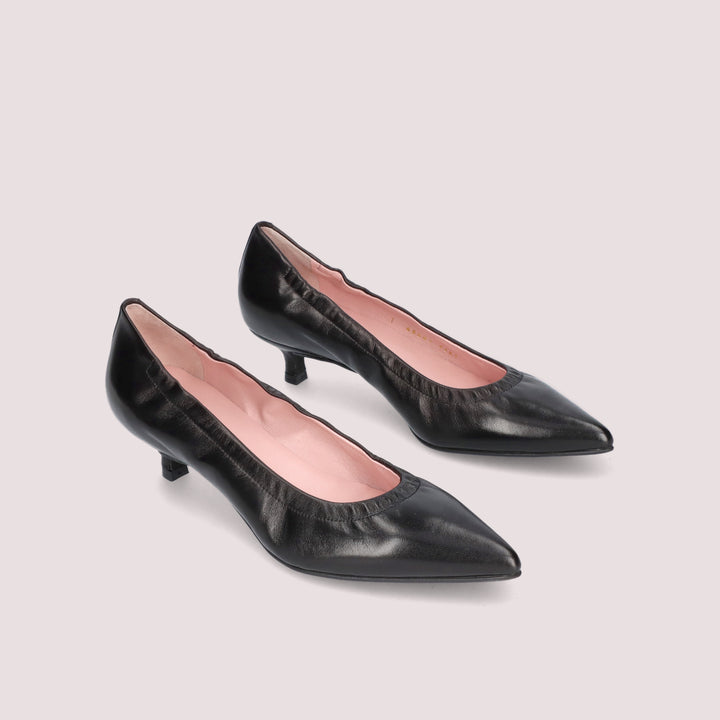 TACO CUERO NEGRO KITTEN  HEEL