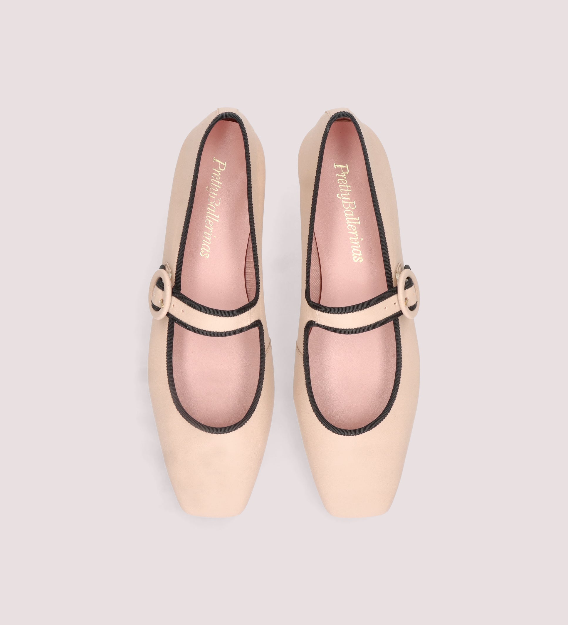 BALLERINAS NUDE COTON CON RIBETE NEGRO