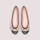 BALLERINAS NUDE Y NEGRAS COTON CALADAS