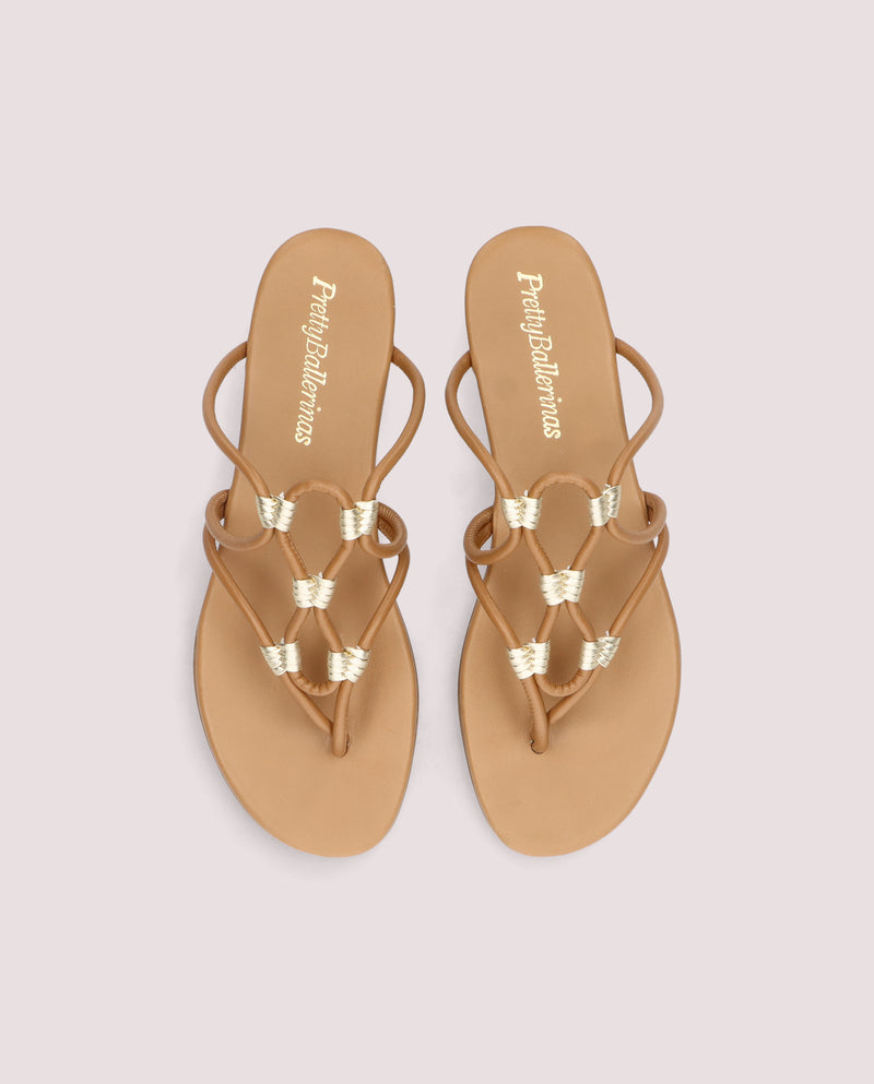 SANDALIAS DE MACRAMÉ JUDY CAMEL