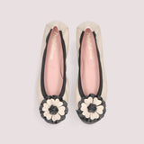BALLERINAS CON FLOR BICOLOR COTON