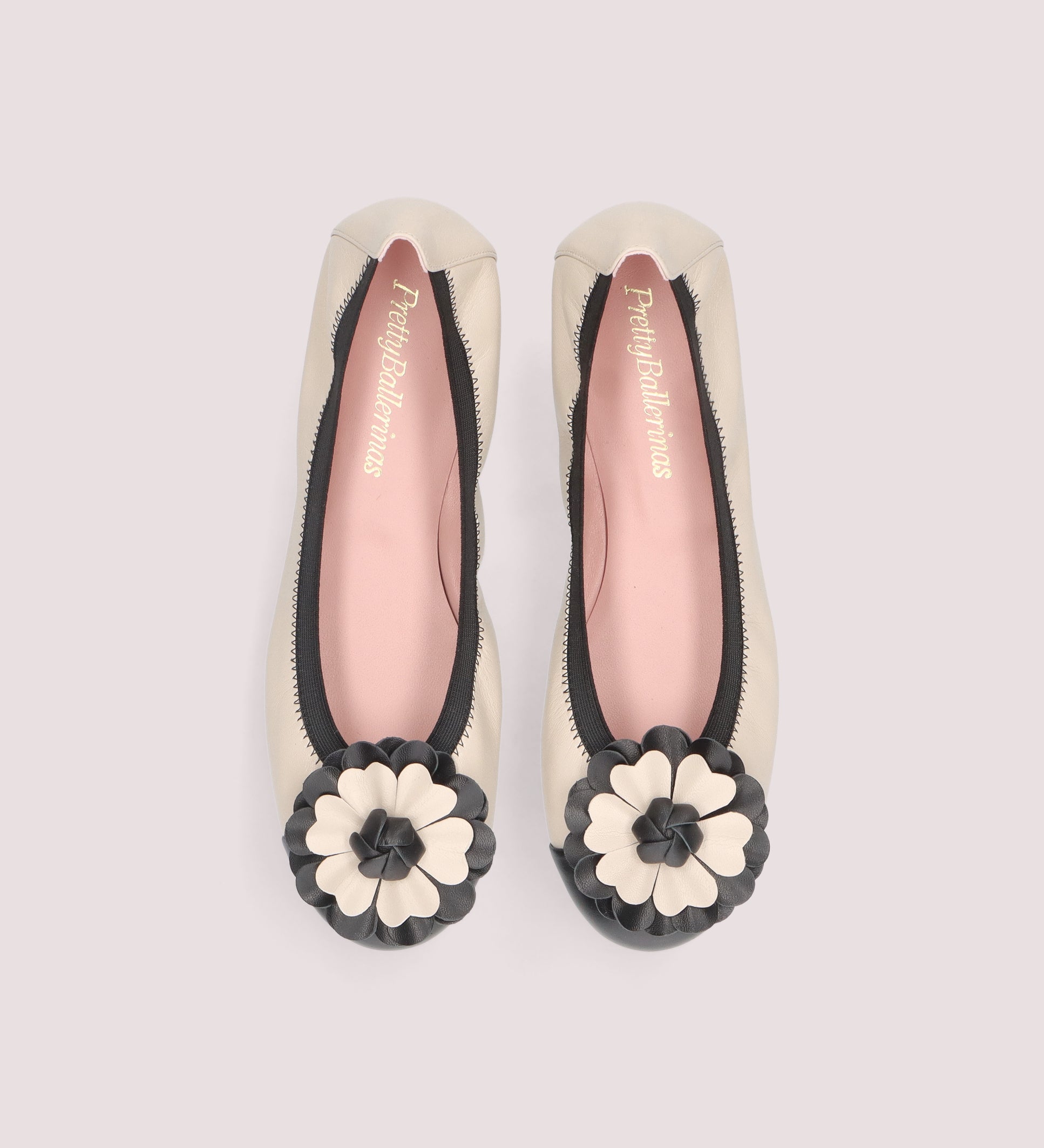 BALLERINAS CON FLOR BICOLOR COTON