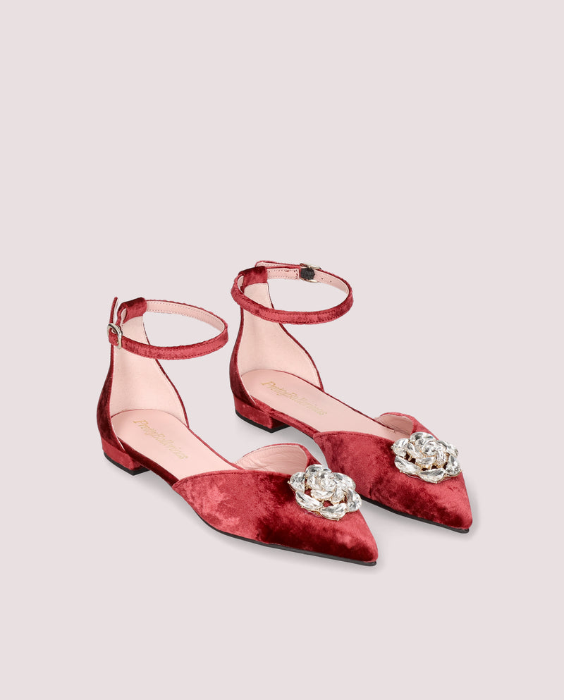 BALLERINAS AFRODITE DE TERCIOPELO BURDEOS