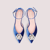 BALLERINAS DE TERCIOPELO AFRODITE AZUL