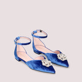 BALLERINAS DE TERCIOPELO AFRODITE AZUL