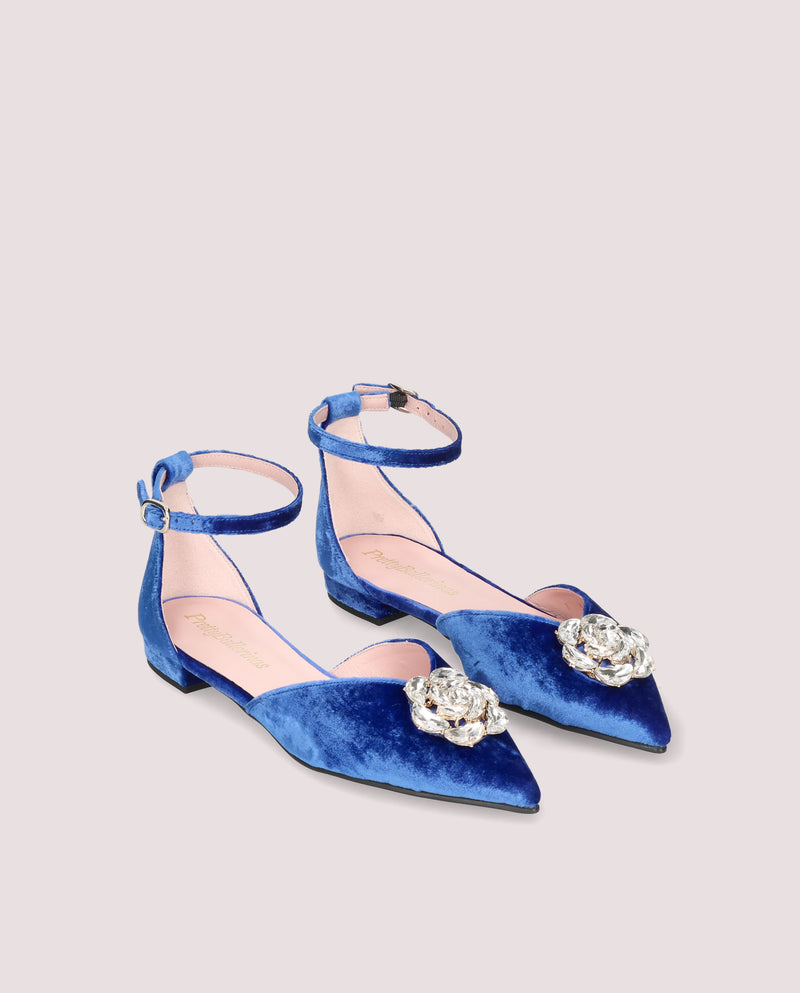BALLERINAS AFRODITE DE TERCIOPELO AZUL