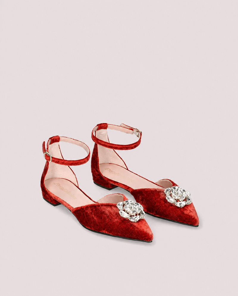 BALLERINAS AFRODITE DE TERCIOPELO BURDEOS