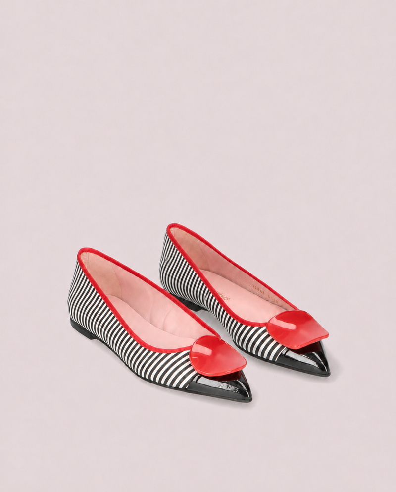 BALLERINAS PUNTA FINA ROJO-BLANCO