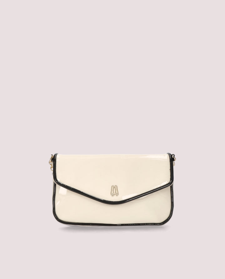BOLSO MARFIL Y NEGRO SHADE DE CHAROL