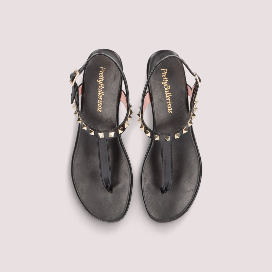SANDALIA JUDY NEGRA CON TACHAS
